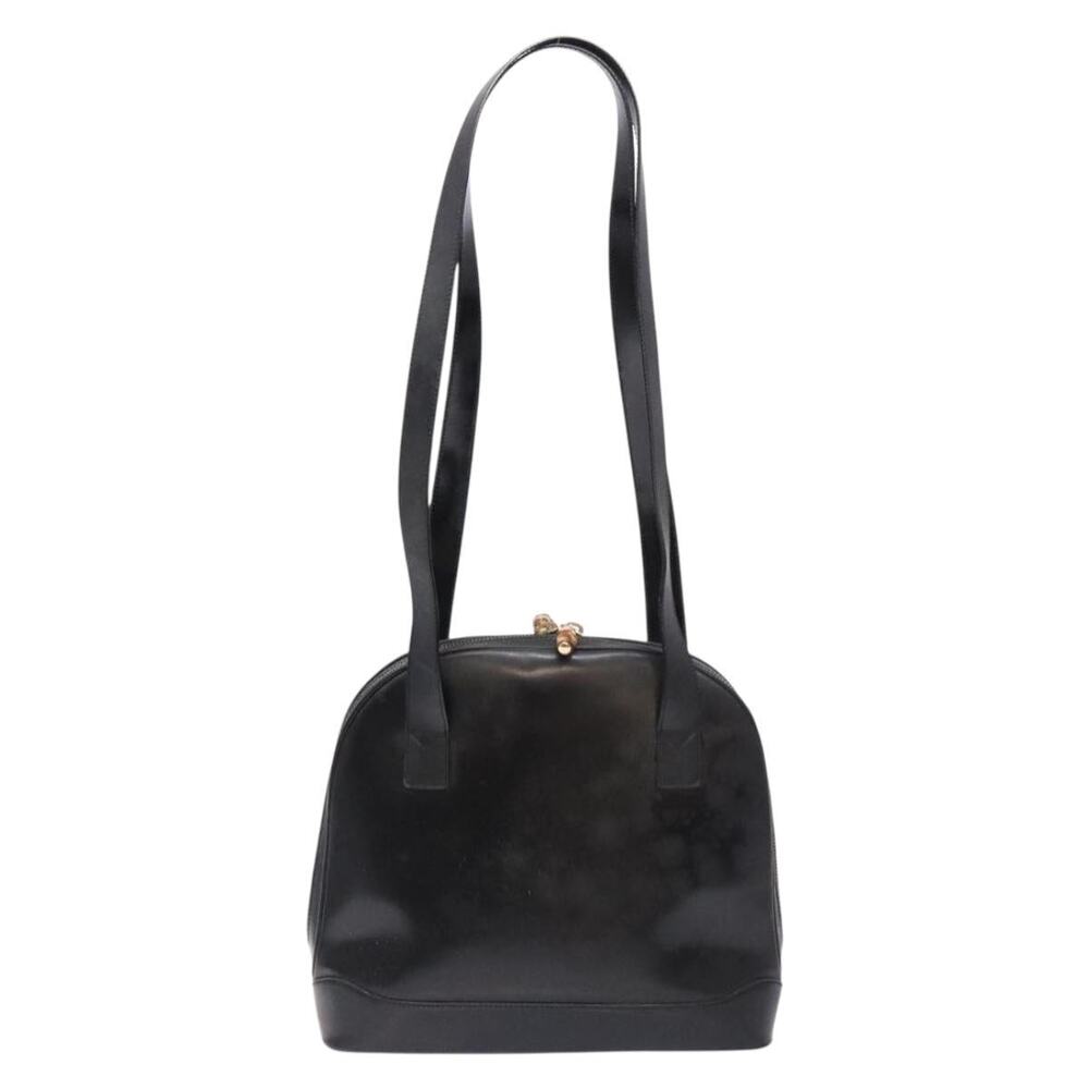 GUCCI Shoulder Bag Leather Black Gold 001 3444 001 3444 - Picture 3 of 13